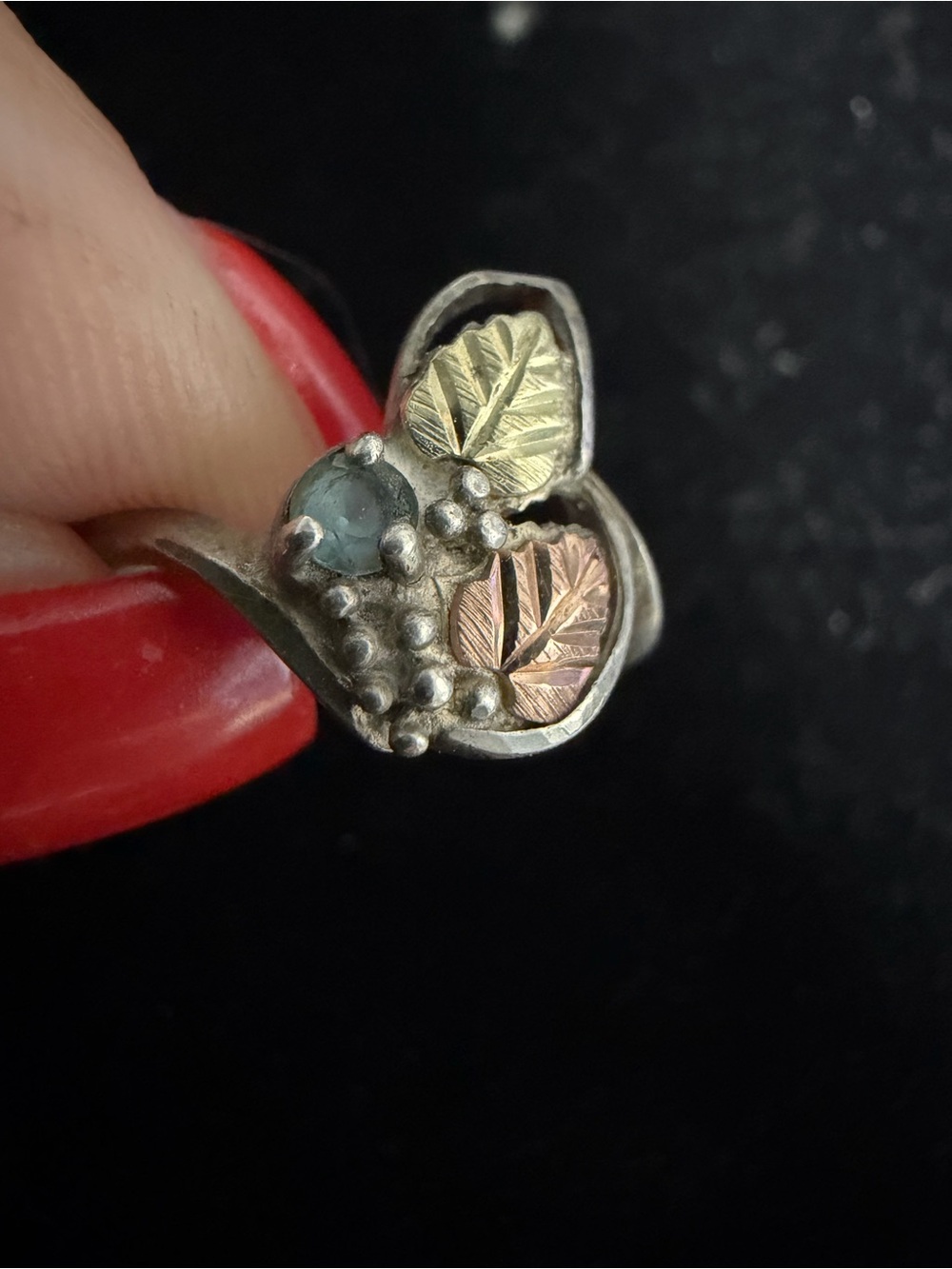 925 Sterling silver , and blue topaz vintage ring